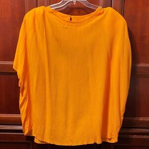 Fitting Image vintage size 26W Women's Orange crinkle wing sleeve Blouse